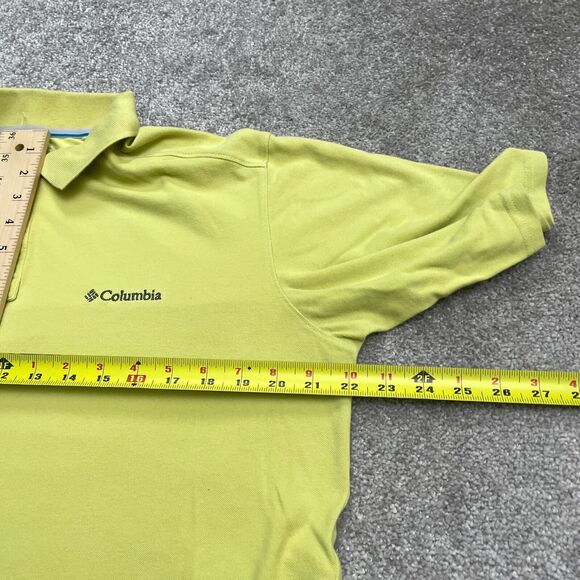 Columbia Omni Wick Polo Shirt Mens Medium Green Short Sleeve Outdoor Active Fish - Picture 8 of 9